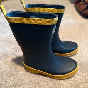 Hatley Kids Navy & Yellow Matte Rain Boots size 12